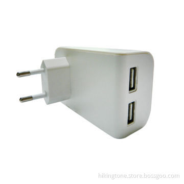 5V/3.1A Travel Charger with Dual-USB Port, Suitable for iPhone